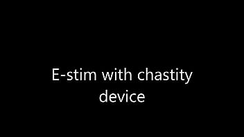 thumb estim e stim cu  m load with chastity device s astity device stity device