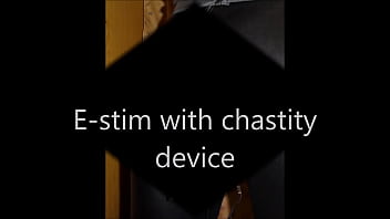 thumb estim e stim cu  m load with chastity device s astity device stity device