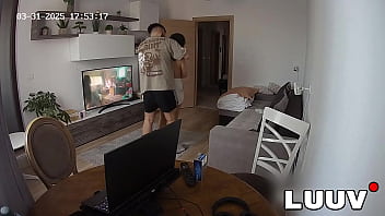 LUUV. The first little argument of lovers on a home camera