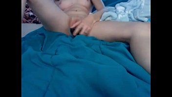 Cute girl fucking herself with brush