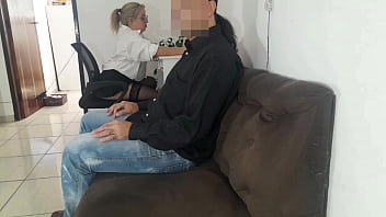 thumb secretary uses  her ass to calm client client  client client