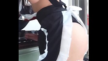 Beautiful cook uses bottle to masturbate and squirt