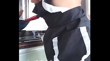 Beautiful cook uses bottle to masturbate and squirt