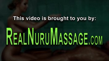 Showering milf masseuse gets wam in nuru