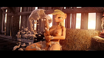 Mlp 3D Futanari Girls Futa Applejack Lors D'une Journée Chaude Et Agréable Au Travail Par Erostud