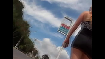 Upskirt black dress