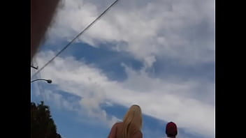Upskirt black dress