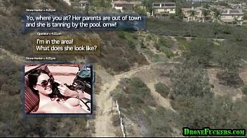 backyard pool sex filmed by drone1 1