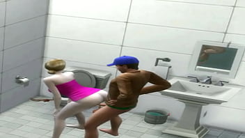 Fn athletic pawg from the back in the deli bathroom