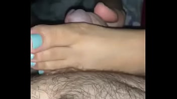 Latina footjob for cum