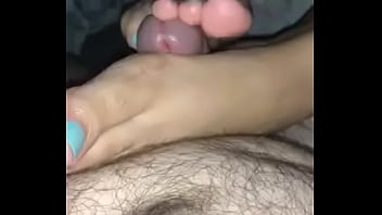 Latina footjob for cum