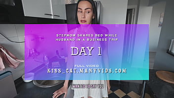 DAY 1 - First Share Bed. Step son dreams of fuck Step mom ... 