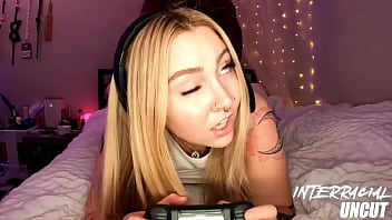 Gamer girl Gracie pauses to get some Big black dick