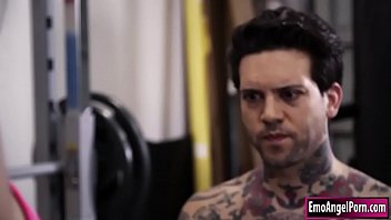thumb tattooed babe s  uck n fuck by her trainer er  her trainer er trainer