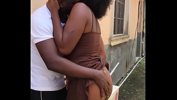 Real sex-tape of a man fucking his neighbor's wife, at the backyard before taking her inside for a hardcore fuck (Full video on RED)