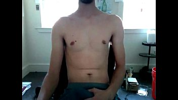 thumb bearded twink m  akes himself cum m um m