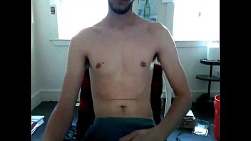 thumb bearded twink m  akes himself cum m um m