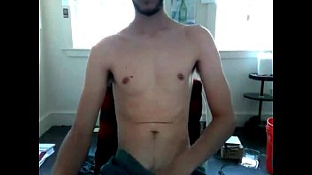 thumb bearded twink m  akes himself cum m um m