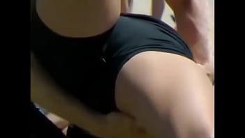 Candid Tanned Yoga Camel Toe in Black Spandex