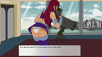 thumb starfire gives  robin a hand job and gets a fa b and gets a fa b and gets a fac