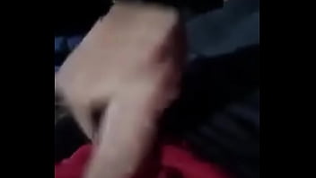Busting a nut in red sweat pants