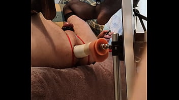 Caged Sissy machine fucked