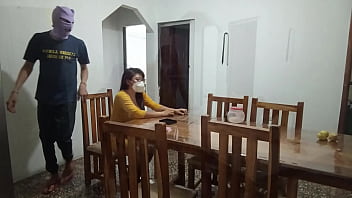 she stands showing her big, chafed nipples