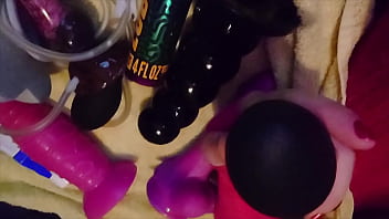 Sissy in Red and Black playing with herself