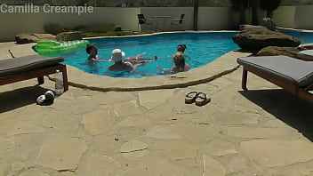 thumb orgy in the swi  mming pool  