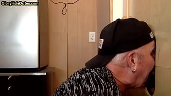 Gloryhole amateur gay sucks dong and takes cum in mouth