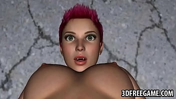 3D redhead lesbian babe getting her wet pussy licked