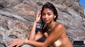 Tiny Mexican teen hottie Carolina Reyes gets fully naked on ...