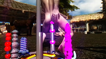 Twink getting dildo blowbanged by his lover