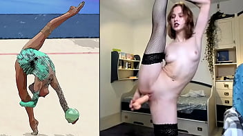 skinny, gymnastics, cute, dildo
