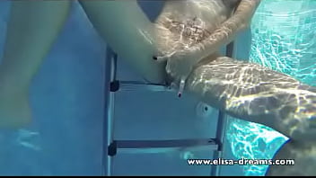 Flashing and public sex video in a pool