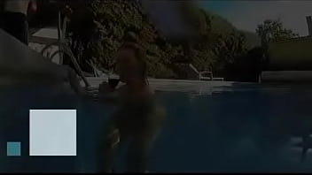 Flashing and public sex video in a pool