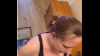 Slut gets spit on while he’s jerking down her face
