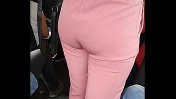 Nice butt of a girl in the van, rich and tight