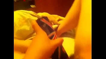 Very hot my friend puts on the deodorant