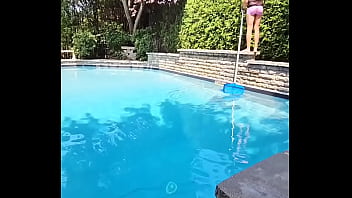 thumb latex fuck by t  he pool pov  