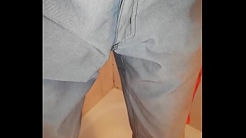 thumb peeing in bathr  oom  