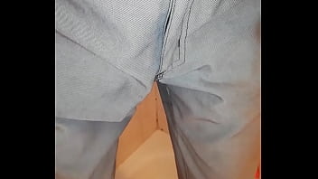 thumb peeing in bathr  oom  