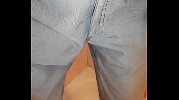 thumb peeing in bathr  oom  