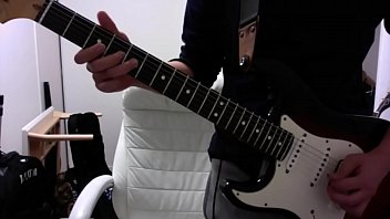 hard gay guitar player's very technical play