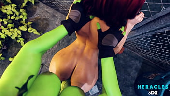 She-Hulk pounding Black Widow