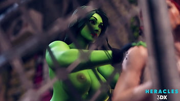 She-Hulk pounding Black Widow