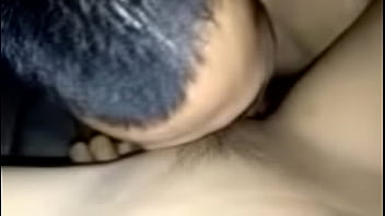 Spreading the pretty girl's pussy, using her tongue to lick her pussy before fucking her with his cock until he cums inside her pretty pussy and clit.
