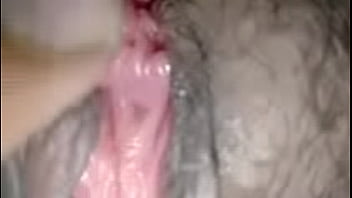 Spreading the pretty girl's pussy, using her tongue to lick her pussy before fucking her with his cock until he cums inside her pretty pussy and clit.