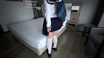 Momo-chan was fucked raw by Sensei Watanabe and cummed inside her.