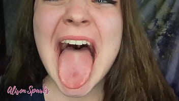 ️Alison's mouth exploration and spit fetish️Out on my ManyVids and Coming on soon!below!